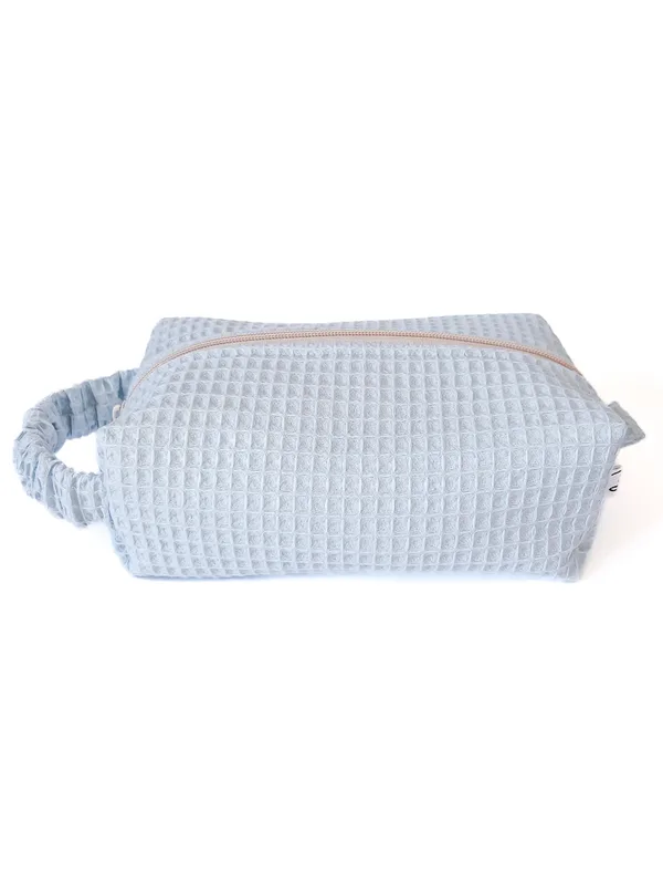 Błękitna kosmetyczka box wafelkowa Misty — Bavelana