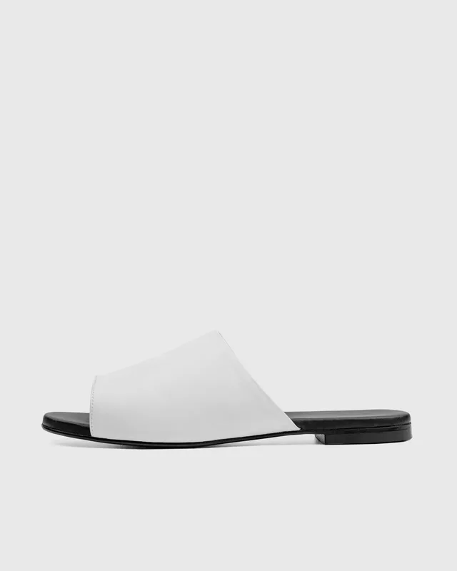 Ritzy Slides Buty Białe, ze skóry roślinnej outlet — BOHEMA