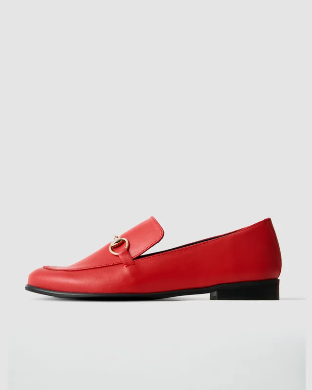 Shiv Loafers Czerwone, ze skóry roślinnej outlet — BOHEMA