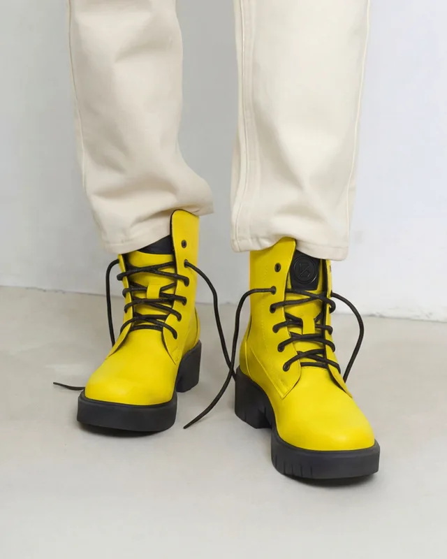 Workers No. Buty Żółte, ze skóry roślinnej — BOHEMA