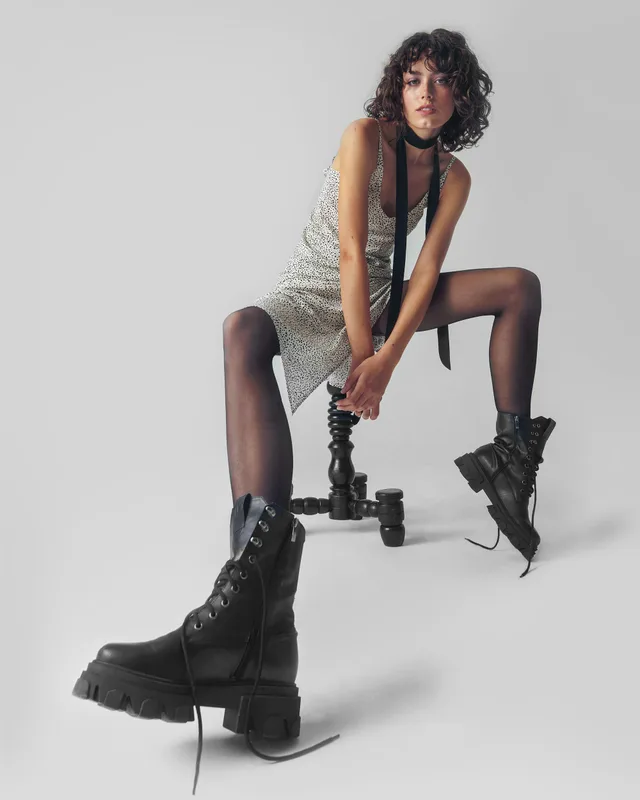 Combat Boots, ze skóry roślinnej — BOHEMA