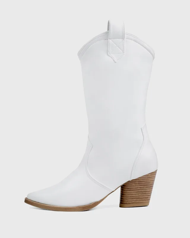 Cowboy White Kowbojki, ze skóry roślinnej outlet — BOHEMA