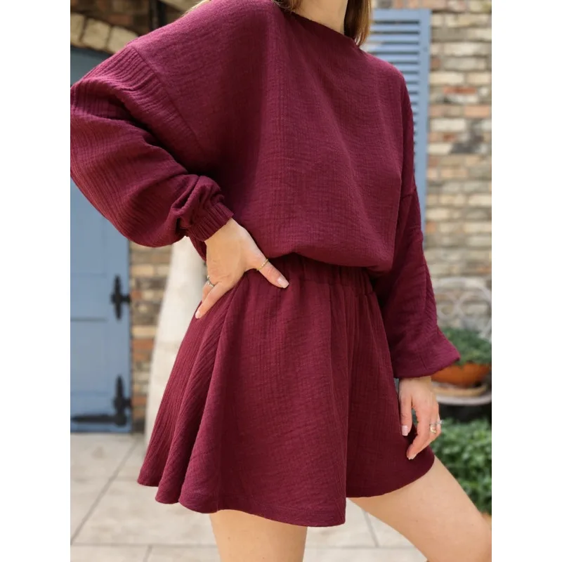 Be My Baby / muślinowy komplet burgund — Bohemian Soul