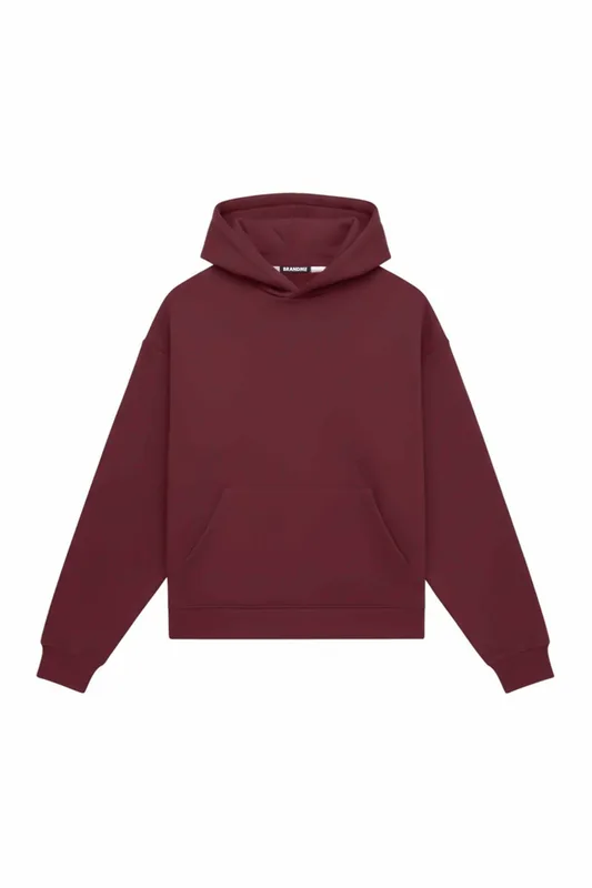 HOODIE OVERSIZE HEAVY LOOP MERLOT — BrandMe