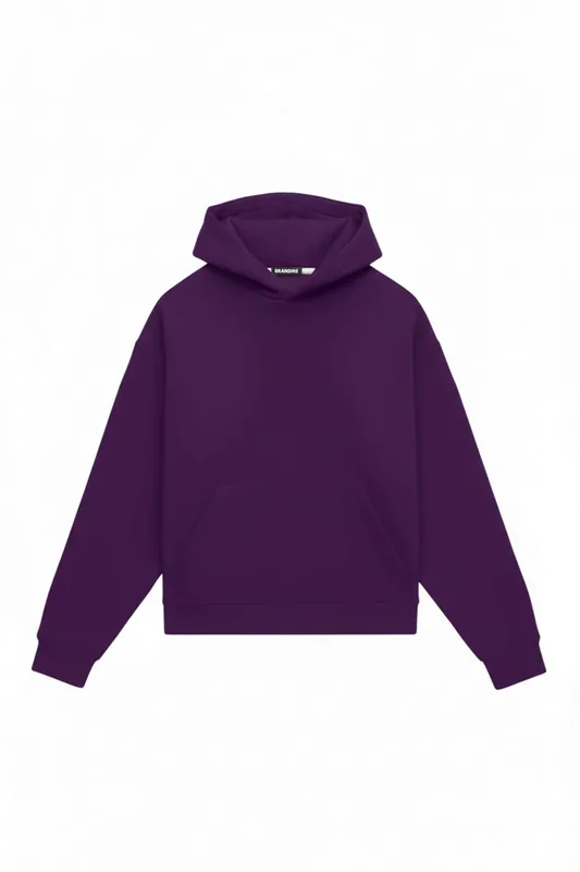 HOODIE OVERSIZE HEAVY LOOP DARK PURPLE — BrandMe