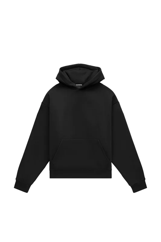 HOODIE oversize HEAVY LOOP BLACK — BrandMe