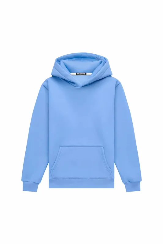 Hoodie regular LIGHT BRUSHED BABY BLUE — BrandMe