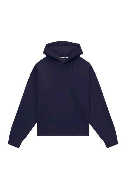 HOODIE OVERSIZE SOLID HEAVY LOOP NAVY — BrandMe