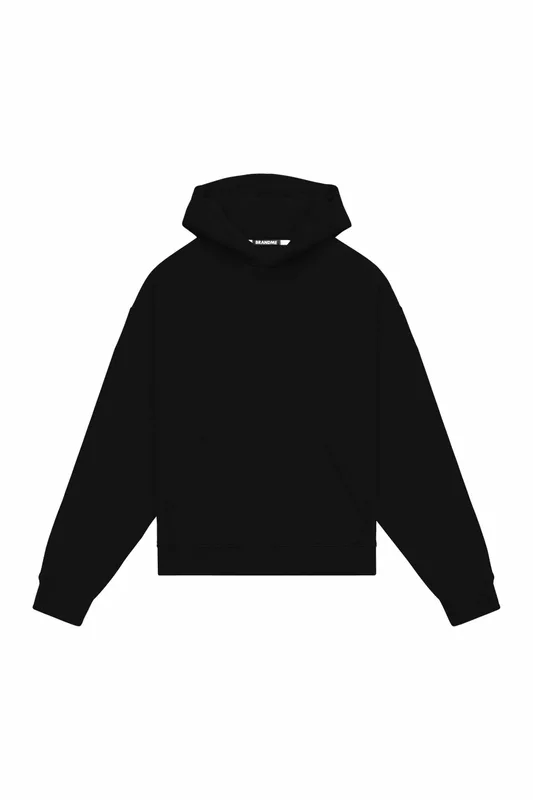 Hoodie oversize MEDIUM LOOP BLACK — BrandMe