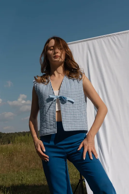 Kamizelka Blue Vichy — Chaber Brand