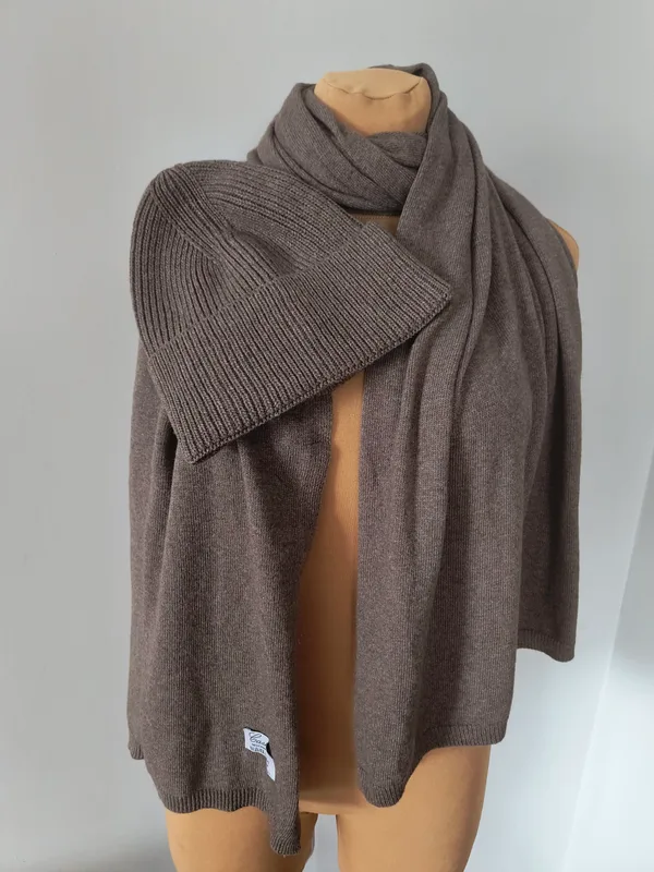 Komplet czapka szalik 50% wełna 50% kaszmir – taupe — GIGULEK