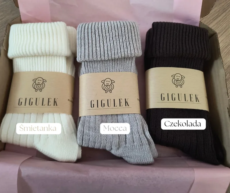 Bezuciskowe skarpetki z wełny merino — GIGULEK