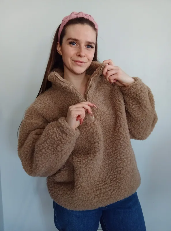 Bluza sherpa ze 100% wełny merino – dębowy — GIGULEK