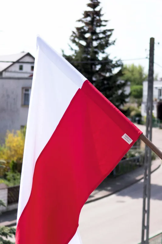 Bawełniano konopna flaga Polski (112x70cm) — KOMBINAT