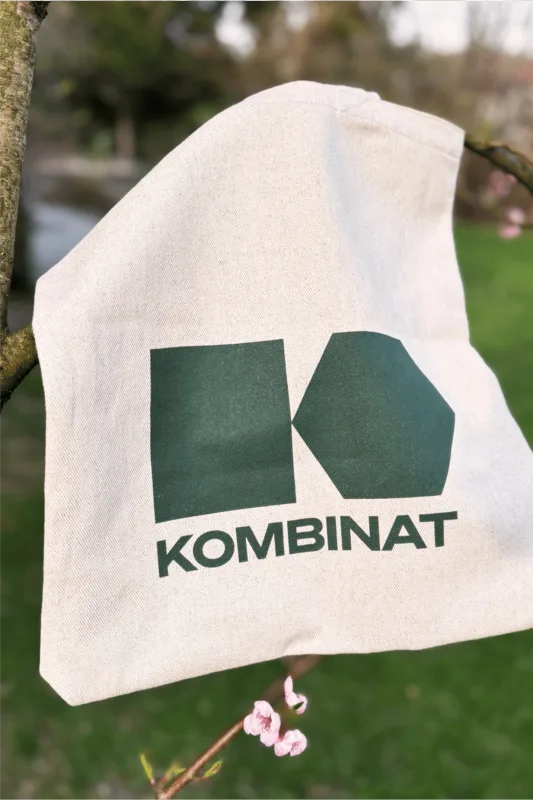 Bawełniano konopna torba na zakupy z logo — KOMBINAT