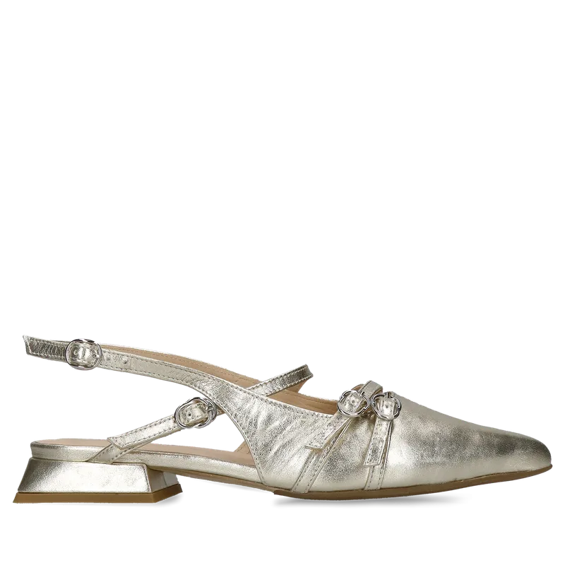 Złote baleriny Marisa — Konopka Shoes