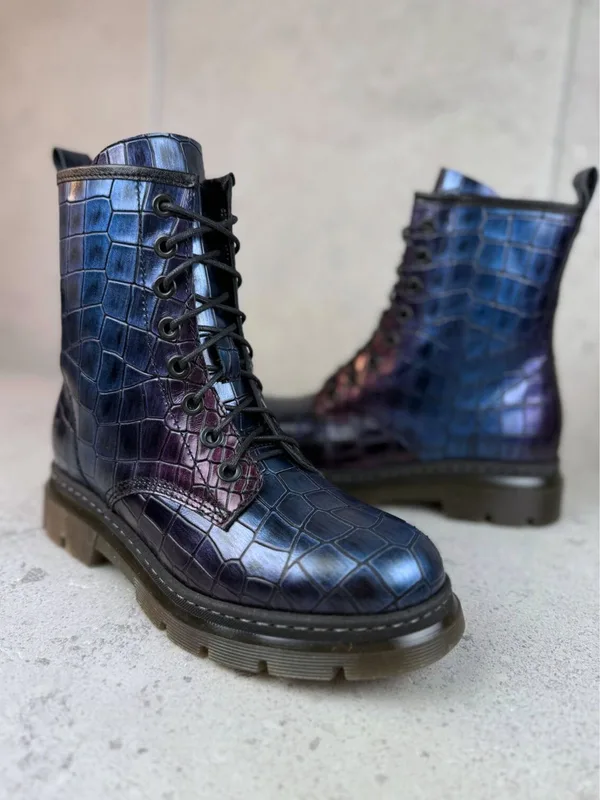 Niebieskie botki Karola — Konopka Shoes