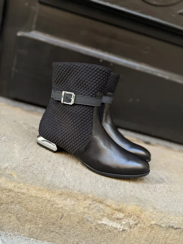 Czarne botki Edna — Konopka Shoes