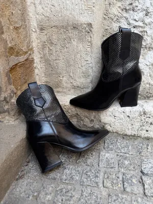 Czarne botki Angela — Konopka Shoes