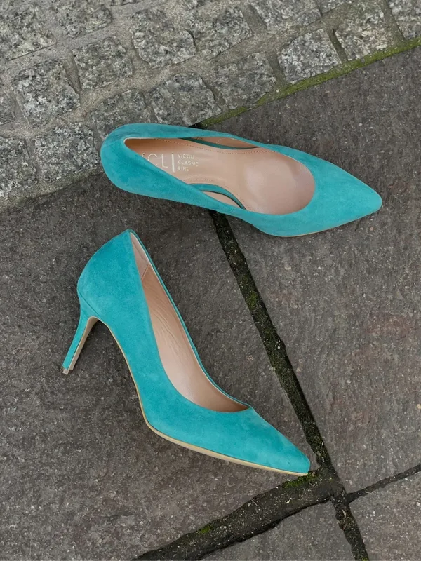 Zielone czółenka Penelope — Konopka Shoes