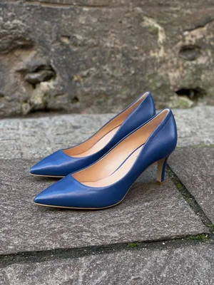 Granatowe czółenka Flora — Konopka Shoes