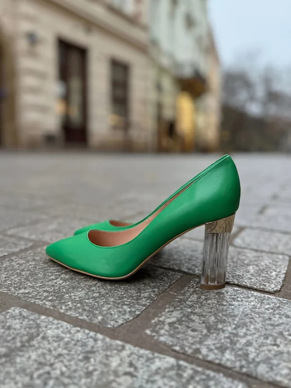 Zielone czółenka Selina — Konopka Shoes