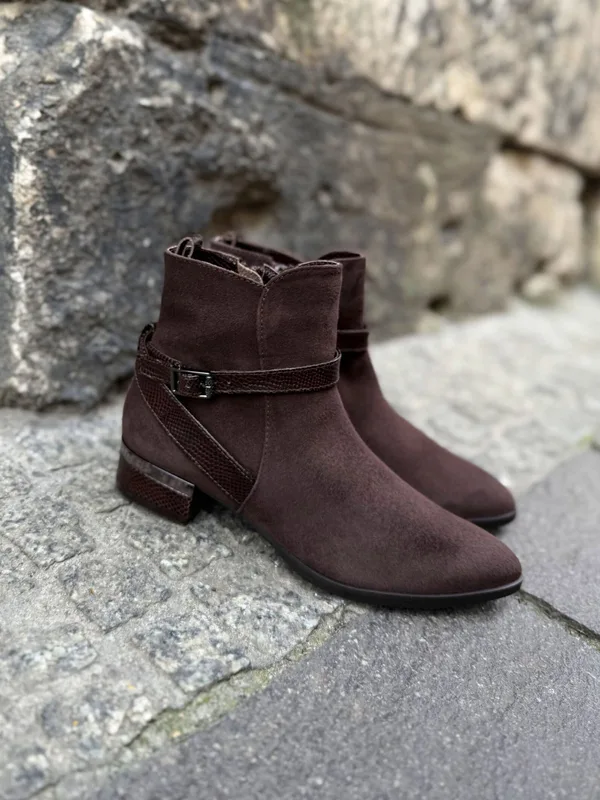 Brązowe botki Drina — Konopka Shoes