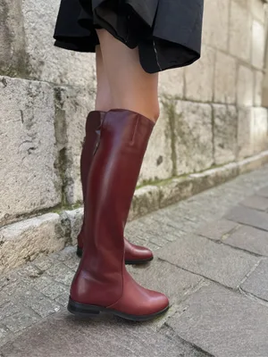 Bordowe kozaki Cornelie — Konopka Shoes