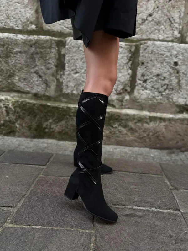 Czarne kozaki Hannah — Konopka Shoes
