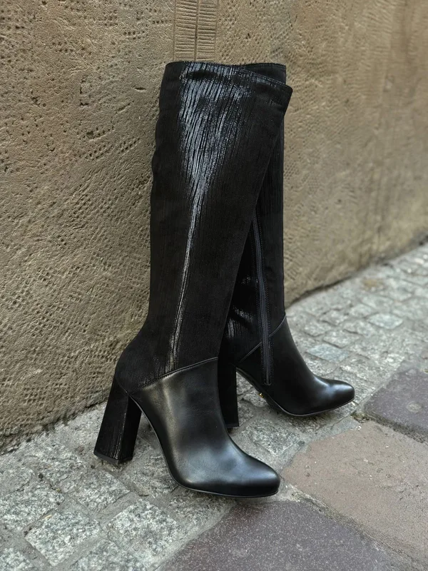 Czarne kozaki Vigdis — Konopka Shoes