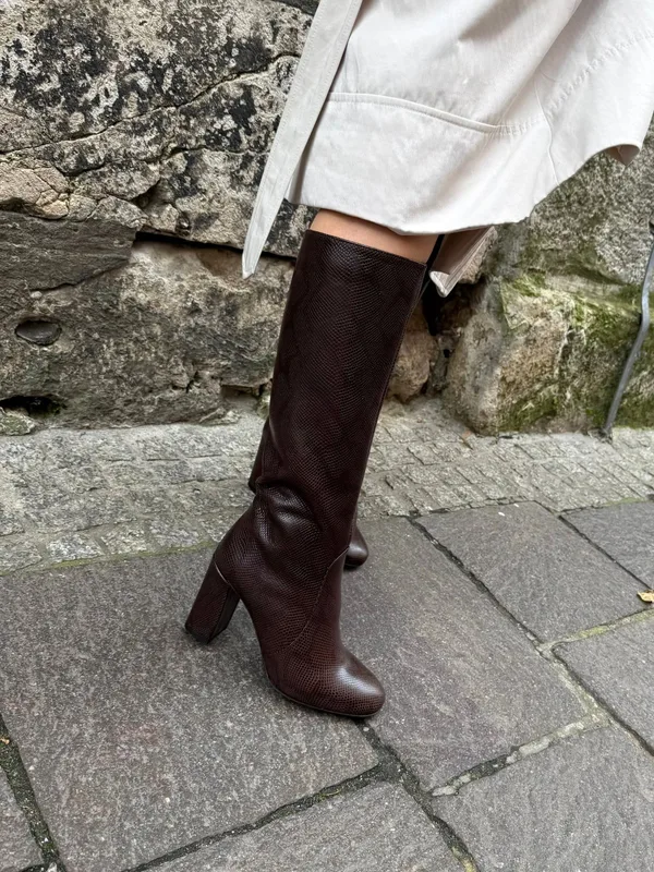 Brązowe kozaki Elowen — Konopka Shoes