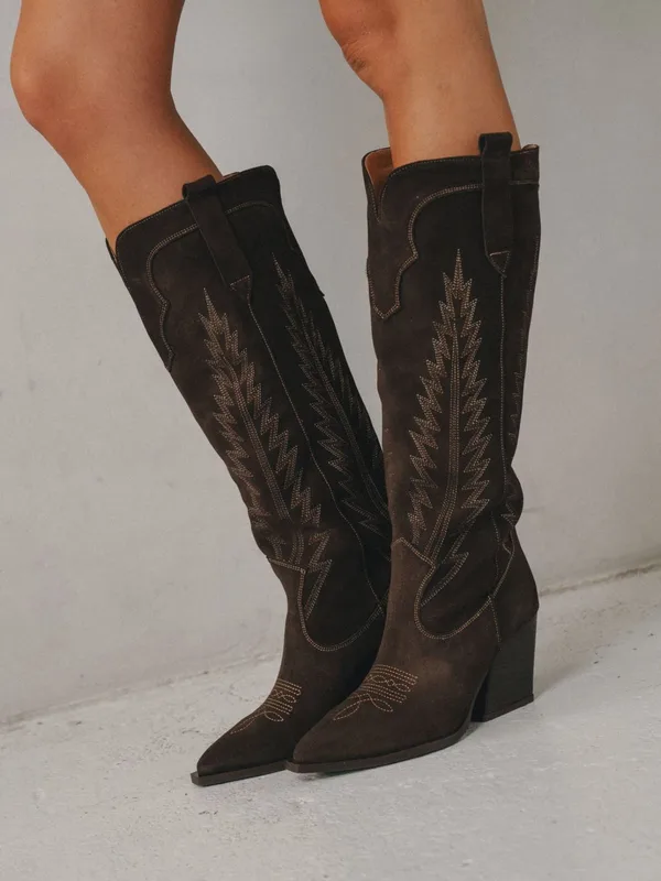 Ciemnobrązowe kozaki Texas — Konopka Shoes