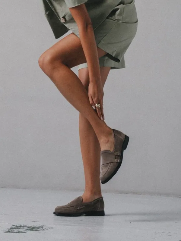 Szare loafersy Monaco — Konopka Shoes