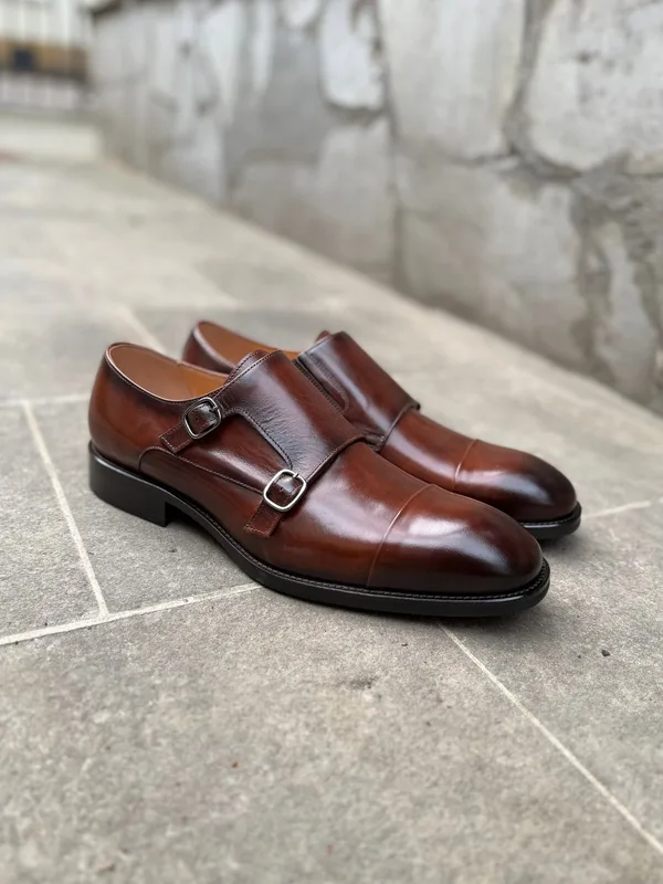 Brązowe monki Feliciano — Konopka Shoes