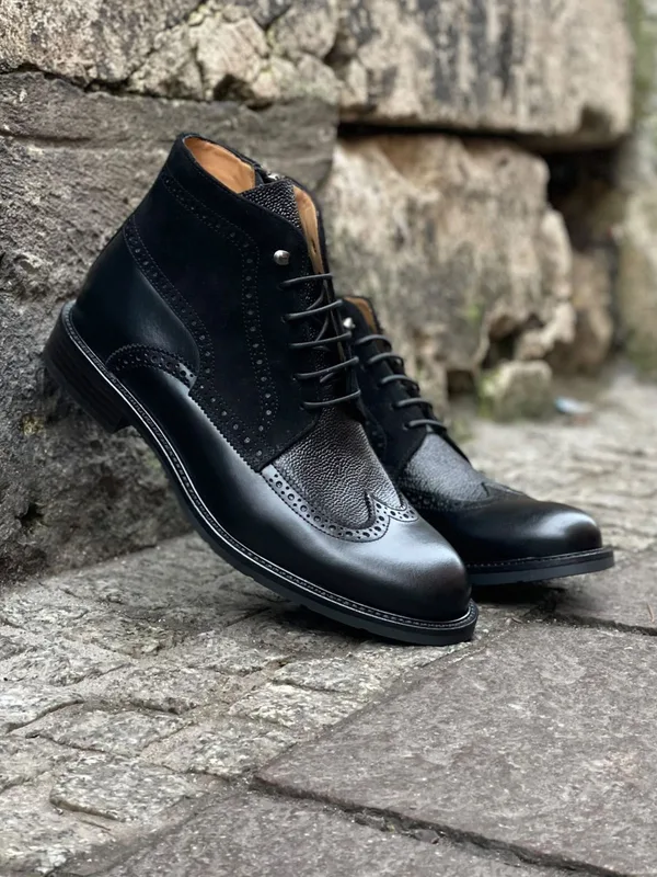 Czarne trzewiki Marceli II — Konopka Shoes