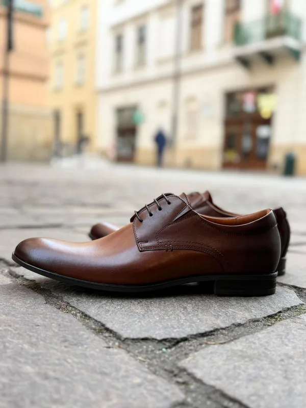 Brązowe buty klasyczne Richard — Konopka Shoes