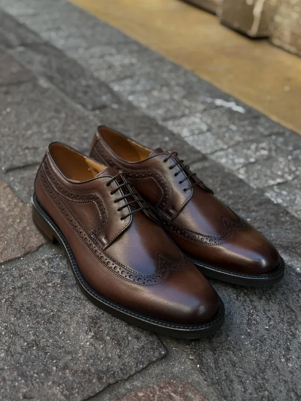 Brązowe półbuty Oscar — Konopka Shoes