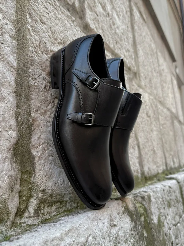 Czarne monki Oscar — Konopka Shoes