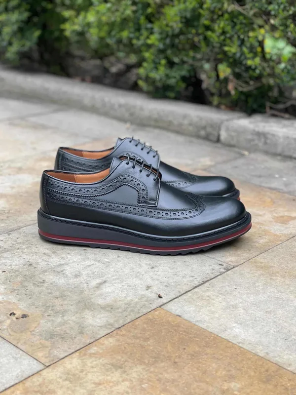 Czarne półbuty Logan — Konopka Shoes