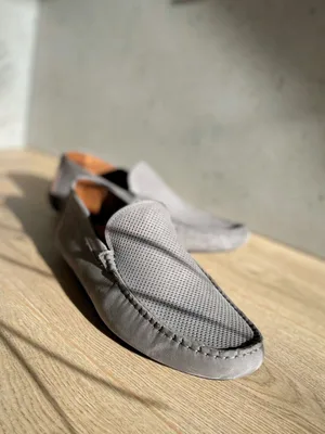 Szare mokasyny Vincenzo — Konopka Shoes