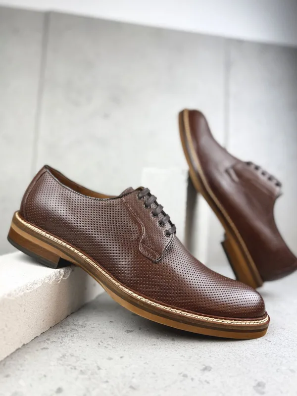 Brązowe półbuty Oscar — Konopka Shoes