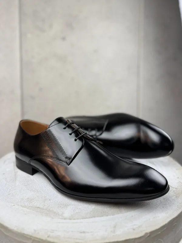 Czarne półbuty Kevin — Konopka Shoes
