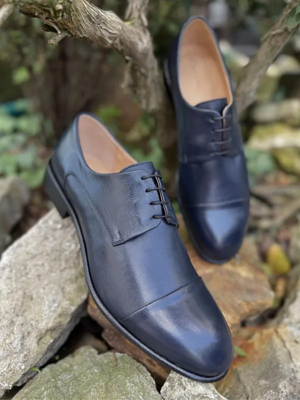 Granatowe półbuty Hektor — Konopka Shoes