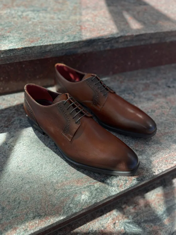 Brązowe półbuty Thoma — Konopka Shoes