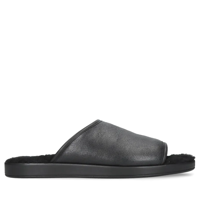 Czarne klapki Arlo — Konopka Shoes