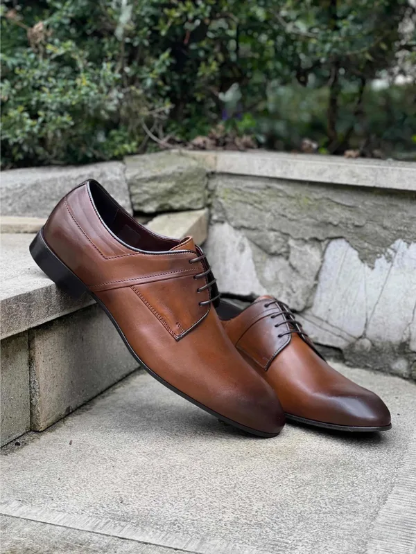 Brązowe półbuty Kevin — Konopka Shoes
