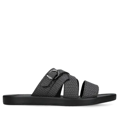 Czarne klapki Arlo — Konopka Shoes
