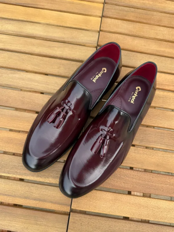 Bordowe półbuty Hugo — Konopka Shoes