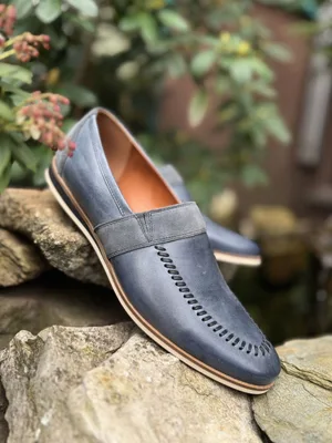 Granatowe loafersy Anton — Konopka Shoes