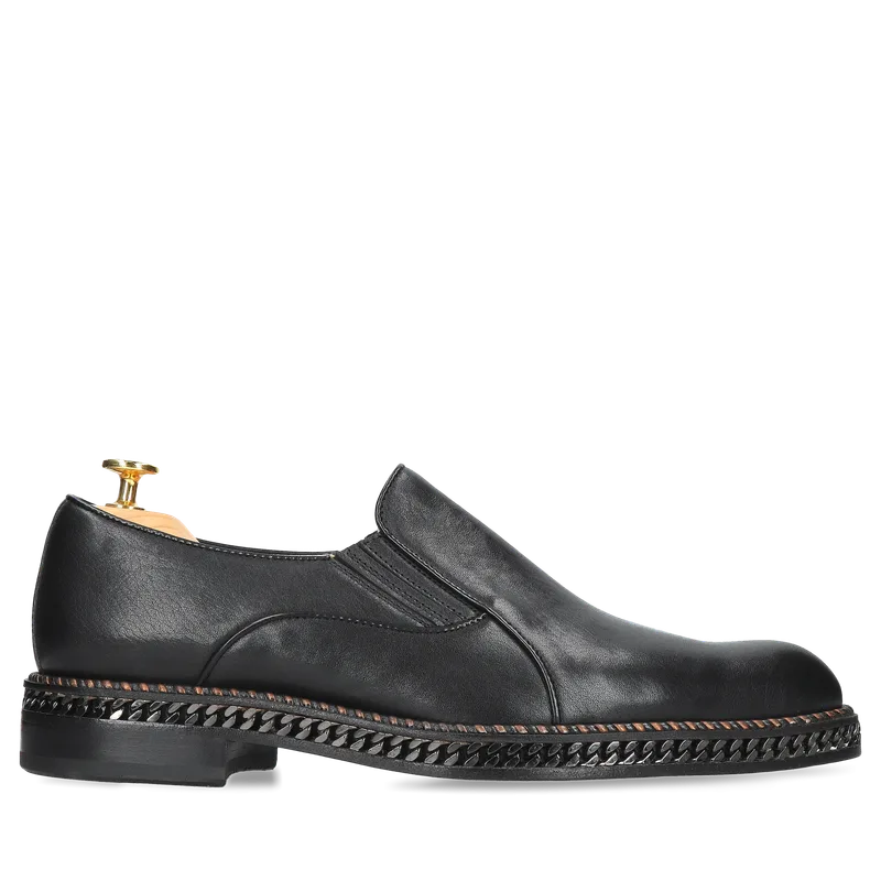 Czarne półbuty George Gold Collection — Konopka Shoes